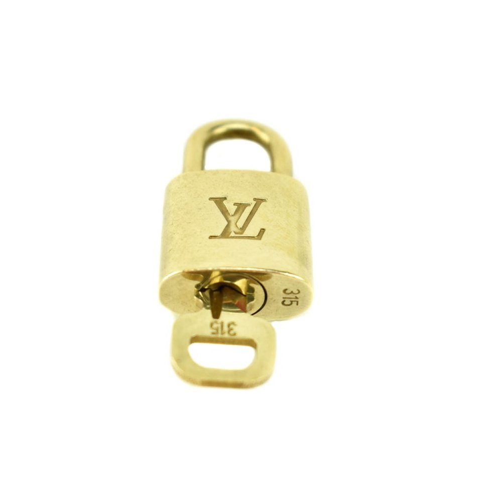 LOUIS VUITTON Gold LV Logo Padlock #315 (si) - Picture 2 of 5